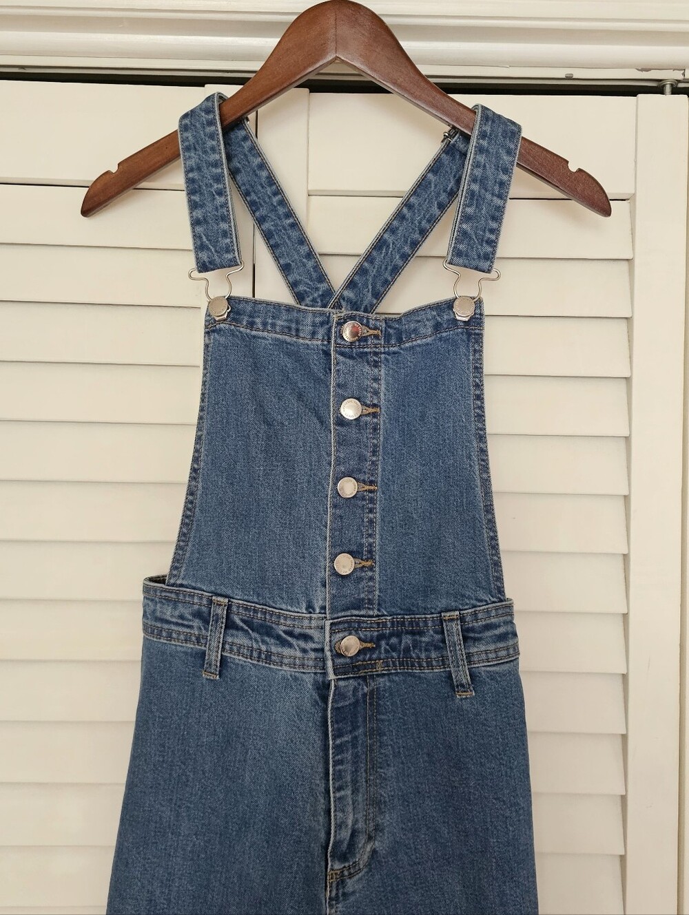 Universal Thread Denim Sailor Overalls Size 4 Medium Wash Wide Leg 29" Inseam - Picture 2 of 14
